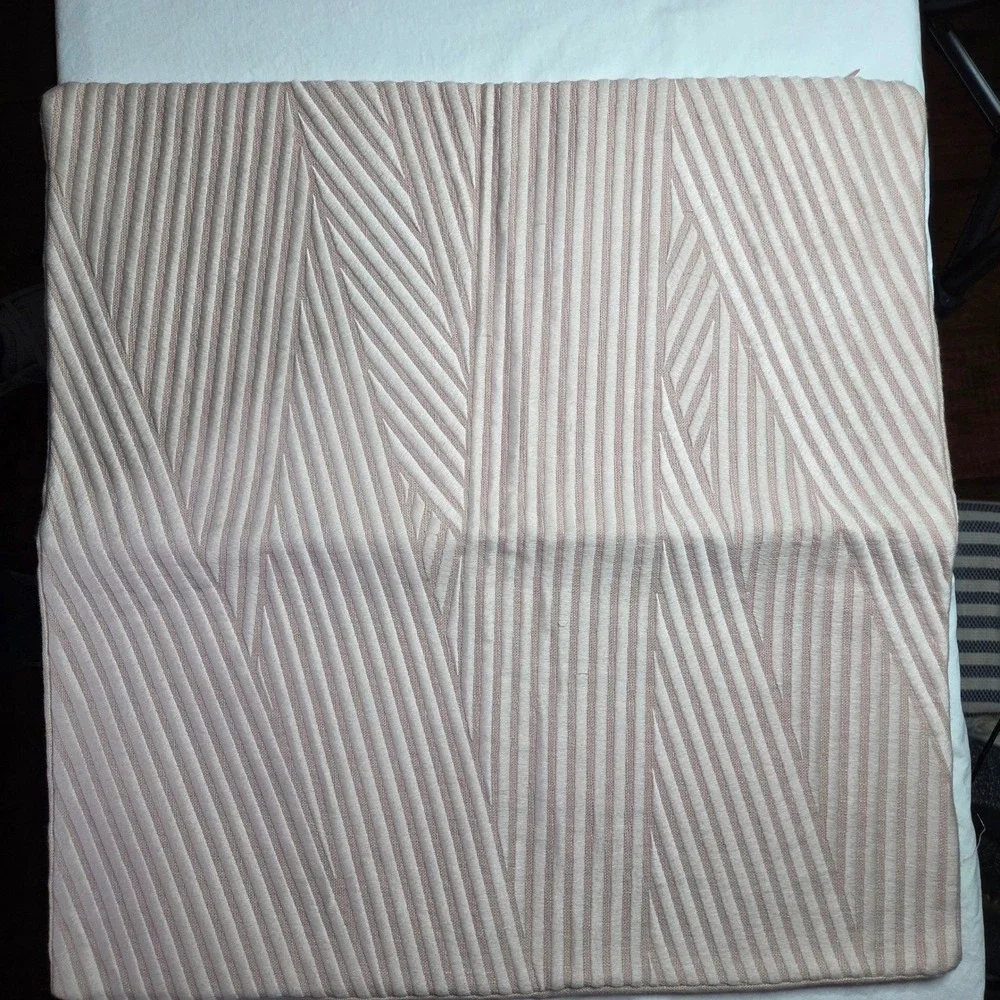 NWT Williams‎ Sonoma Textured Pillow Cover Neutral Pink Beige blush Striped